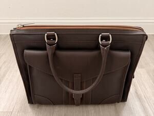 Martin Dingman RUDYARD SADDLE LEATHER MARTINGALE BRIEF Old Money NEW $898 Brown